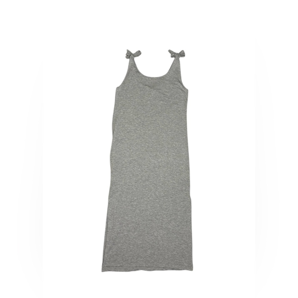 & Other Stories Knotted Shoulder Sleeveless Gray Midi Dress, Size 4